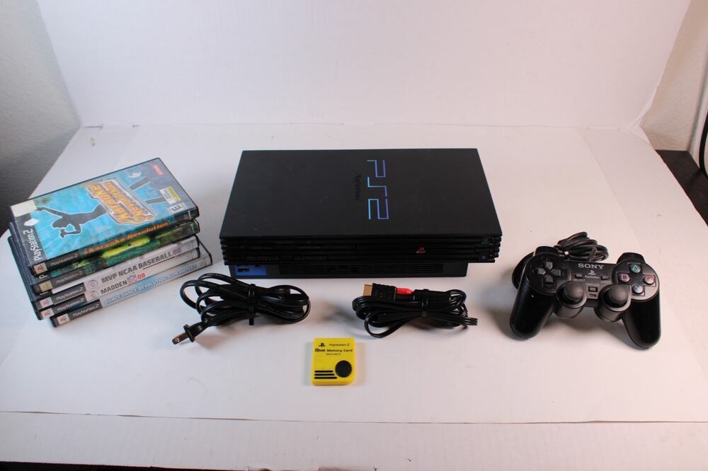 Sony PlayStation 2 Console Bundle SCPH-39001 1 OEM Controller, 5 Games mem card